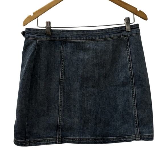 Wishlist Dark Navy Denim Mini Skirt with side button detail Size L - Picture 4 of 6